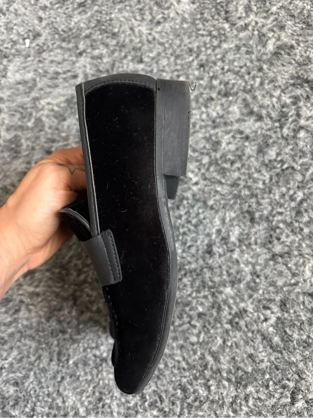 Robert David black suede loafers
